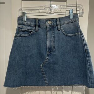 Frame Denim Blue A-Line Mini Skirt Casual